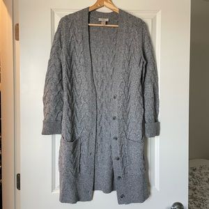 LOFT gray long cardigan
